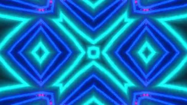 Psikedelik Kaleydoskop Patlaması simetrik kaleydoskop şekilleri patlıyor ve canlı renklerle beatendly döngülerde şekil değiştiriyor