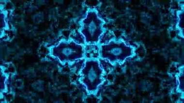 Psikedelik Kaleydoskop Patlaması simetrik kaleydoskop şekilleri patlıyor ve canlı renklerle beatendly döngülerde şekil değiştiriyor