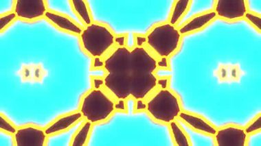 Psikedelik Kaleydoskop Patlaması simetrik kaleydoskop şekilleri patlıyor ve canlı renklerle beatendly döngülerde şekil değiştiriyor