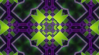 Psikedelik Kaleydoskop Patlaması simetrik kaleydoskop şekilleri patlıyor ve canlı renklerle beatendly döngülerde şekil değiştiriyor