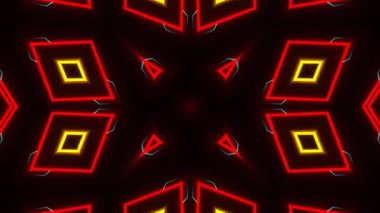 Psikedelik Kaleydoskop Patlaması simetrik kaleydoskop şekilleri patlıyor ve canlı renklerle beatendly döngülerde şekil değiştiriyor