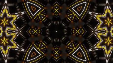 Psikedelik Kaleydoskop Patlaması simetrik kaleydoskop şekilleri patlıyor ve canlı renklerle beatendly döngülerde şekil değiştiriyor