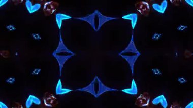 Psikedelik Kaleydoskop Patlaması simetrik kaleydoskop şekilleri patlıyor ve canlı renklerle beatendly döngülerde şekil değiştiriyor