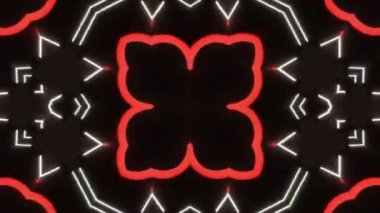 Psikedelik Kaleydoskop Patlaması simetrik kaleydoskop şekilleri patlıyor ve canlı renklerle beatendly döngülerde şekil değiştiriyor