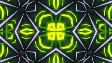 Psikedelik Kaleydoskop Patlaması simetrik kaleydoskop şekilleri patlıyor ve canlı renklerle beatendly döngülerde şekil değiştiriyor