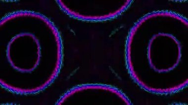 Psikedelik Kaleydoskop Patlaması simetrik kaleydoskop şekilleri patlıyor ve canlı renklerle beatendly döngülerde şekil değiştiriyor