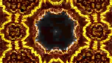 Psikedelik Kaleydoskop Patlaması simetrik kaleydoskop şekilleri patlıyor ve canlı renklerle beatendly döngülerde şekil değiştiriyor