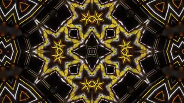 Psikedelik Kaleydoskop Patlaması simetrik kaleydoskop şekilleri patlıyor ve canlı renklerle beatendly döngülerde şekil değiştiriyor