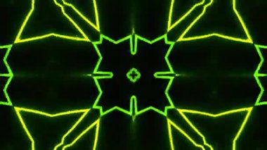 Psikedelik Kaleydoskop Patlaması simetrik kaleydoskop şekilleri patlıyor ve canlı renklerle beatendly döngülerde şekil değiştiriyor