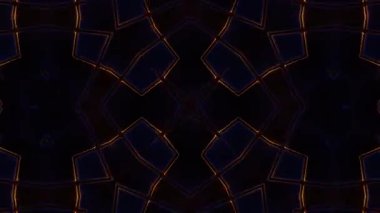 Psikedelik Kaleydoskop Patlaması simetrik kaleydoskop şekilleri patlıyor ve canlı renklerle beatendly döngülerde şekil değiştiriyor