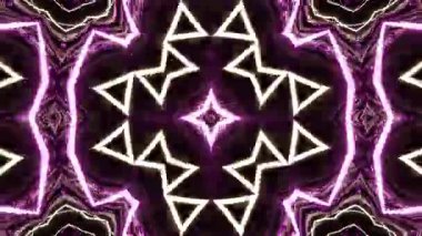 Psikedelik Kaleydoskop Patlaması simetrik kaleydoskop şekilleri patlıyor ve canlı renklerle beatendly döngülerde şekil değiştiriyor