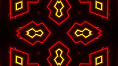 Psikedelik Kaleydoskop Patlaması simetrik kaleydoskop şekilleri patlıyor ve canlı renklerle beatendly döngülerde şekil değiştiriyor