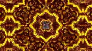 Psikedelik Kaleydoskop Patlaması simetrik kaleydoskop şekilleri patlıyor ve canlı renklerle beatendly döngülerde şekil değiştiriyor