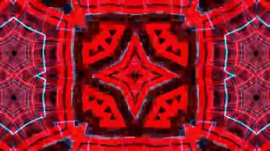 Psikedelik Kaleydoskop Patlaması simetrik kaleydoskop şekilleri patlıyor ve canlı renklerle beatendly döngülerde şekil değiştiriyor