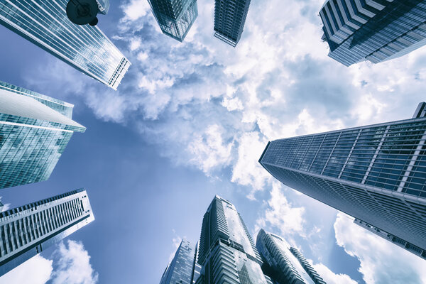 Modern buildings and blue sky