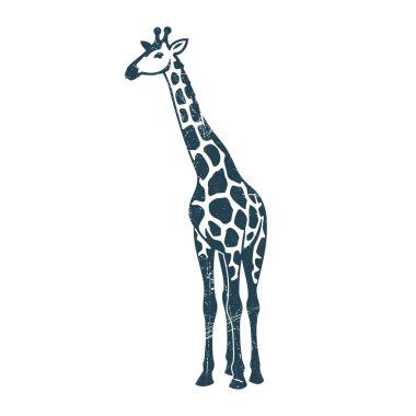 Zürafa Silueti Resimlendirme Vektör Şablonu Tasarımı