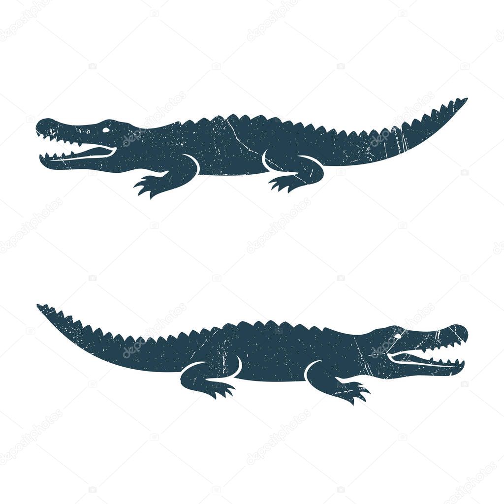 Crocodile Silhouette Illustration Vector Template Design