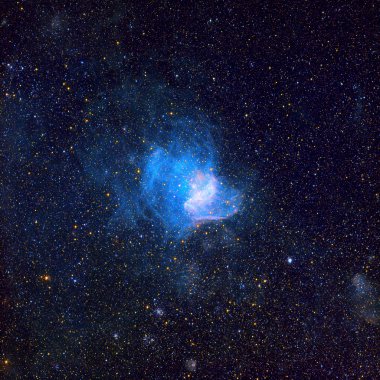 Küçük Macellan Bulutu içinde bir açık yıldız kümesi NGC 346 olduğunu.
