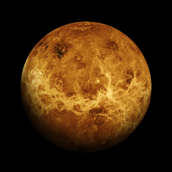 Sonnensystem - Venus. isolierter Planet auf schwarzem Hintergrund. — Stockfoto