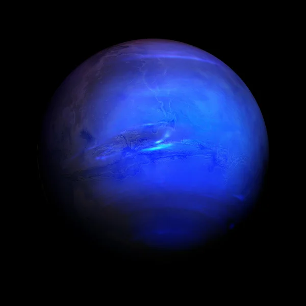 Sistemul solar - Neptun. Planeta izolată pe fundal negru . — Fotografie, imagine de stoc