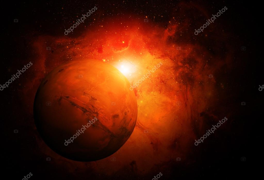 Sistema solar - Marte. Es el cuarto planeta desde el sol — Foto de ... Sistema solar - Marte. Es el cuarto planeta desde el sol — Foto de ...