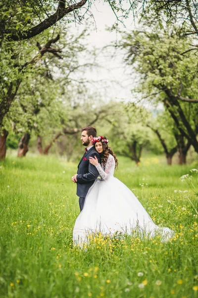 Caminhada de casamento na natureza — Fotografia de Stock