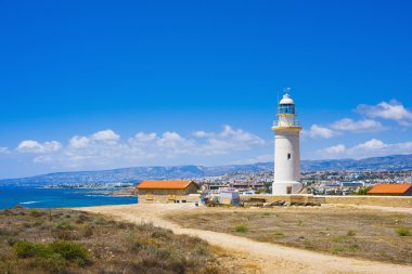 Kıbrıs Milli Parkı fenerinde. Seyahat Yunanistan.