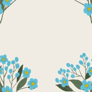 Kapak, Bayrak ve Notlar için Doğa Örnekleri Arka plan İllüstrasyonu. Sonbahar Estetik Arkaplanı. Bitki ve Çiçek Desenli Arkaplan.