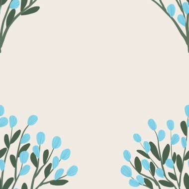 Kapak, Bayrak ve Notlar için Doğa Örnekleri Arka plan İllüstrasyonu. Sonbahar Estetik Arkaplanı. Bitki ve Çiçek Desenli Arkaplan.