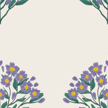 Kapak, Bayrak ve Notlar için Doğa Örnekleri Arka plan İllüstrasyonu. Sonbahar Estetik Arkaplanı. Bitki ve Çiçek Desenli Arkaplan.