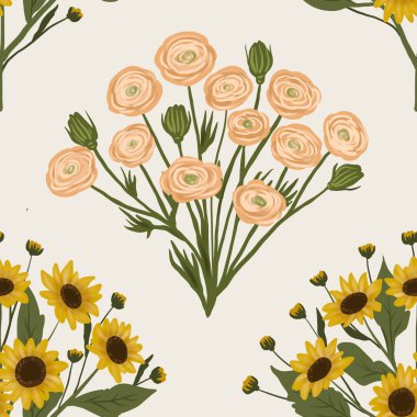 Kapak, Bayrak ve Notlar için Doğa Örnekleri Arka plan İllüstrasyonu. Sonbahar Estetik Arkaplanı. Bitki ve Çiçek Desenli Arkaplan.