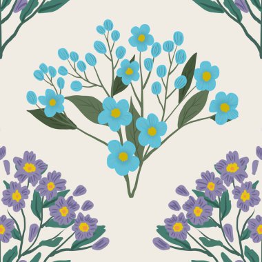 Kapak, Bayrak ve Notlar için Doğa Örnekleri Arka plan İllüstrasyonu. Sonbahar Estetik Arkaplanı. Bitki ve Çiçek Desenli Arkaplan.