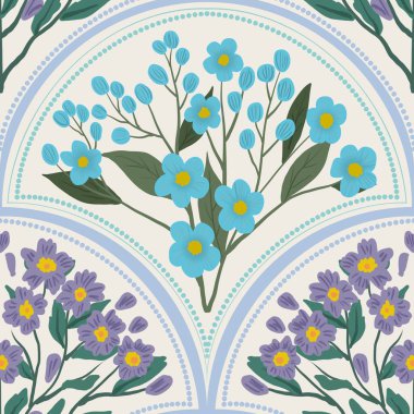 Kapak, Bayrak ve Notlar için Doğa Örnekleri Arka plan İllüstrasyonu. Sonbahar Estetik Arkaplanı. Bitki ve Çiçek Desenli Arkaplan.