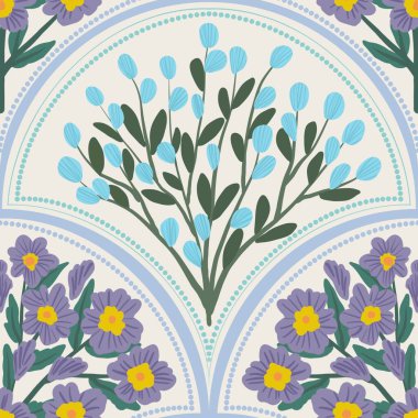 Kapak, Bayrak ve Notlar için Doğa Örnekleri Arka plan İllüstrasyonu. Sonbahar Estetik Arkaplanı. Bitki ve Çiçek Desenli Arkaplan.