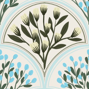 Kapak, Bayrak ve Notlar için Doğa Örnekleri Arka plan İllüstrasyonu. Sonbahar Estetik Arkaplanı. Bitki ve Çiçek Desenli Arkaplan.