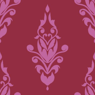 Damask Nature Pattern Background Illustration For Cover, Banner, Notes. Fall Winter Aesthetic Background. Plant And Flower Pattern Background.