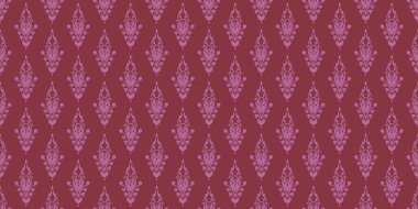 Damask Nature Pattern Background Illustration For Cover, Banner, Notes. Fall Winter Aesthetic Background. Plant And Flower Pattern Background.