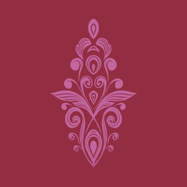 Damask Nature Pattern Background Illustration For Cover, Banner, Notes. Fall Winter Aesthetic Background. Plant And Flower Pattern Background.