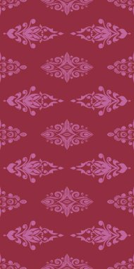 Damask Nature Pattern Background Illustration For Cover, Banner, Notes. Fall Winter Aesthetic Background. Plant And Flower Pattern Background.