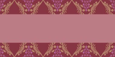 Damask Nature Pattern Background Illustration For Cover, Banner, Notes. Fall Winter Aesthetic Background. Plant And Flower Pattern Background.