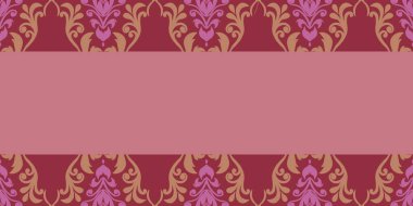 Damask Nature Pattern Background Illustration For Cover, Banner, Notes. Fall Winter Aesthetic Background. Plant And Flower Pattern Background.