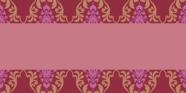 Damask Nature Pattern Background Illustration For Cover, Banner, Notes. Fall Winter Aesthetic Background. Plant And Flower Pattern Background.