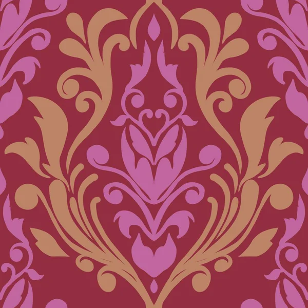 Damask Nature Pattern Background Illustration For Cover, Banner, Notes. Fall Winter Aesthetic Background. Plant And Flower Pattern Background.