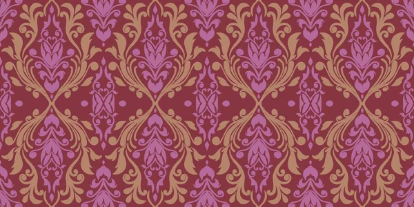 Damask Nature Pattern Background Illustration For Cover, Banner, Notes. Fall Winter Aesthetic Background. Plant And Flower Pattern Background.