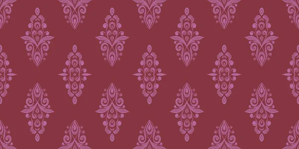Damask Nature Pattern Background Illustration For Cover, Banner, Notes. Fall Winter Aesthetic Background. Plant And Flower Pattern Background.