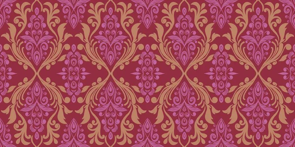 Damask Nature Pattern Background Illustration For Cover, Banner, Notes. Fall Winter Aesthetic Background. Plant And Flower Pattern Background.