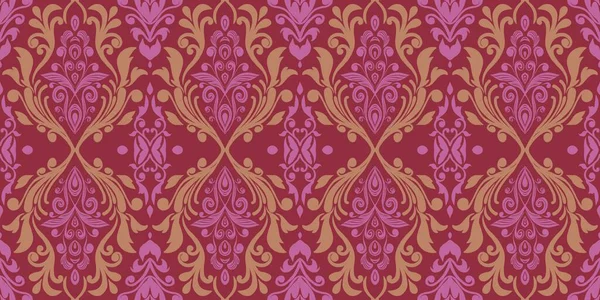 Damask Nature Pattern Background Illustration For Cover, Banner, Notes. Fall Winter Aesthetic Background. Plant And Flower Pattern Background.