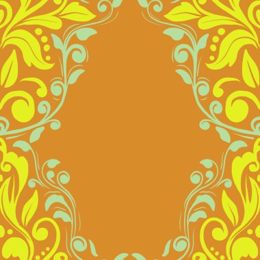 Damask Nature Pattern Background Illustration For Cover, Banner, Notes. Fall Winter Aesthetic Background. Plant And Flower Pattern Background.