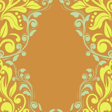 Damask Nature Pattern Background Illustration For Cover, Banner, Notes. Fall Winter Aesthetic Background. Plant And Flower Pattern Background.