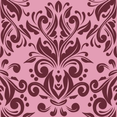 Damask Nature Pattern Background Illustration For Cover, Banner, Notes. Aesthetic Background. Damask Pattern Background. Seamless background. 
